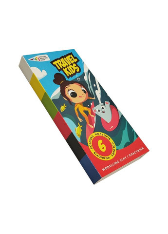 Детский пластилин "Travel Kids" 331008/TK восковой, 6 цветов по 12 г ГАММА'UA (370832317)