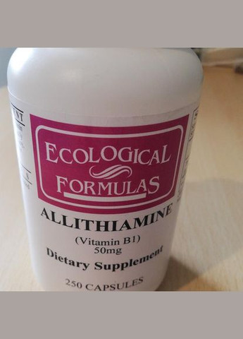 Вітаміни Allithiamine (Вітамін В1) 50 мг 250 капсул Ecological Formulas (286422210)