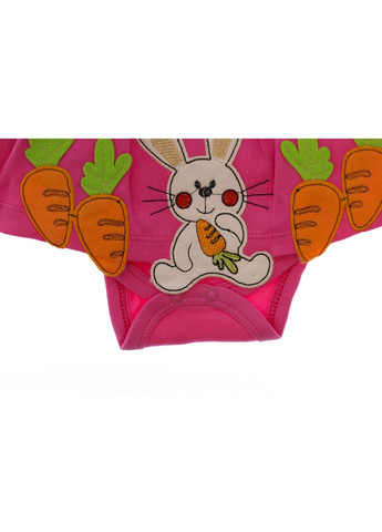 Боді сукня з коротким рукавом для дівчинки Зайка рожеве інтерлок 50 см (32252) BABYKROHA (297200074)