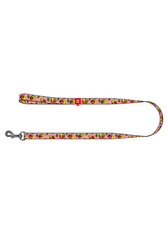 Повідець для собак WAUDOG Nylon нейлоновий з малюнком Авокадо на рожевому для великих порід ширина 25 мм довжина 1 ProDobro (373221075)