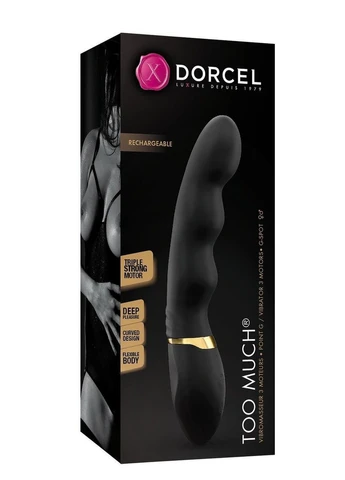 Вібратор ультрастимулювальний Too Much Rechargeable Black, гнучкий і потужний, 3 вібромотори Dorcel (383068676)
