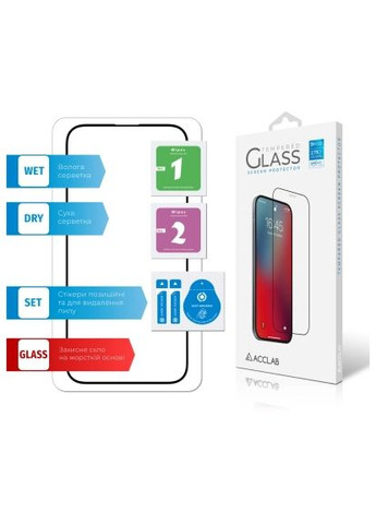 Скло захисне (1283126542046) ACCLAB Full Glue ESD Apple iPhone 14 Pro Black (366659276)
