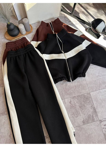 Стильний жіночий костюм з білими вставками No Brand (362209237)