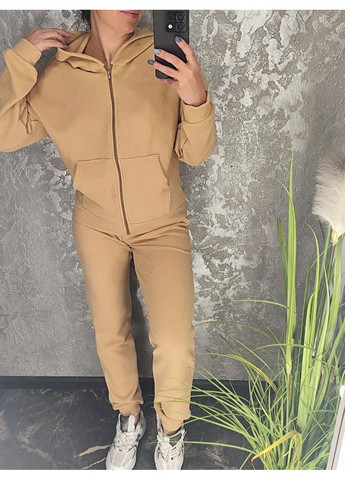 Женский демисезонный спортивный костюм, бежевый костюм С, М, Л, ХЛ NONA (370792302)