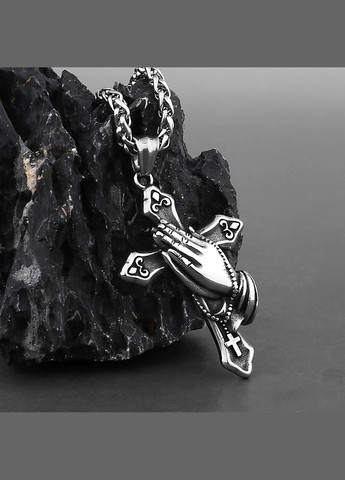 Чоловічий кулон хрестик із ланцюжком на шию підвіска амулет стильний оберег STORE 128 (328602648)