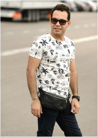 Сумка на пояс бананка з натуральної шкіри Tirso 0SS чорна (R-81113001m-VS) Sambag (302450228)