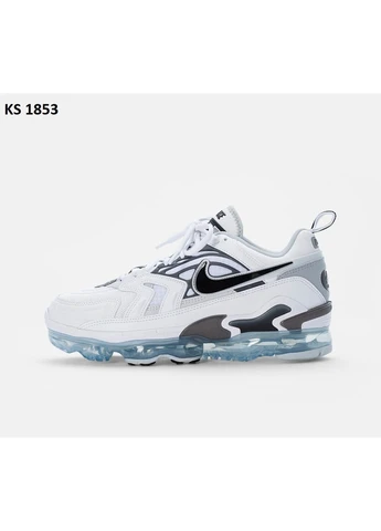 Белые летние кроссовки nike air vapormax evo white black найк вапормакс No Brand