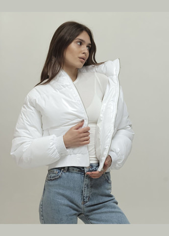 Біла демісезонна куртка бомбер жіноча Stimma
