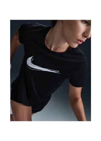 Футболка для бега женская черная HJ2204-010 Nike ONE SWOOSH DRI-FIT (401822704)