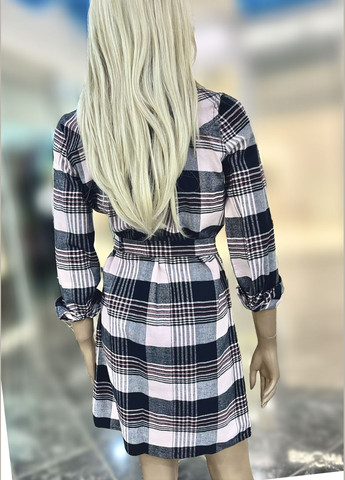 Комбинированное платье- рубашка байка натуральная KOTON