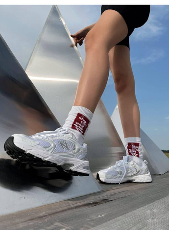 Білі Осінні кросівки чоловічі new balance 530 silver white нью беланс 530 No Brand