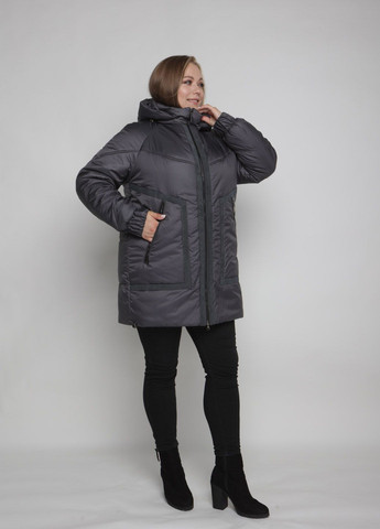 Графітова зимня парка зимова жіноча великого розміру SK