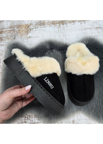 Черные тапочки домашние Fashion