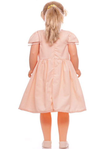 Бежевое платье нарядное с коротким рукавом хлопковое с цветами персиковый 104 см (39433) BABYKROHA (323469901)