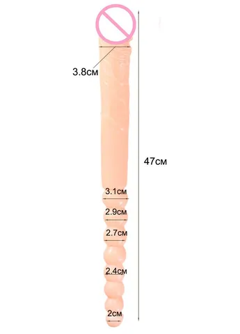 Подвійний фаллоімітатор Double Elastic розмір XL двосторонній фалос вагінальний анальний No Brand (402245292)