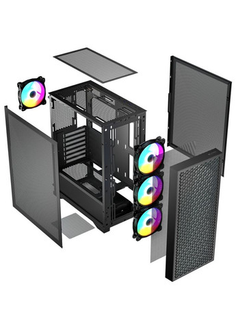Корпус DART PRO ARGB MIDI BLACK MESH fans 4x120mm без БР ATX (AT-DART-PRO-ARGB-10) Logic Concept (326800587)