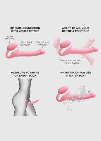 Безремневой страпон Rose S, полностью регулируемый, диаметр 2,7см Strap-On-Me (346270331)
