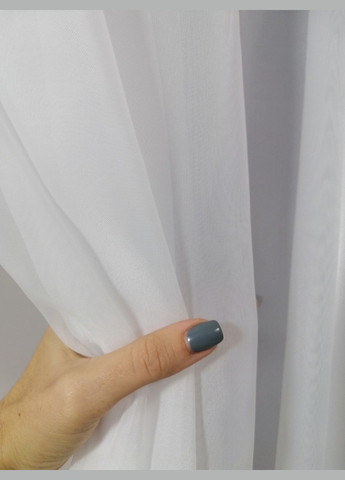 Тюль вуаль шифон білий з пришитою тесьмою 500*250 см No Brand Тюль вуаль шифон (331899518)