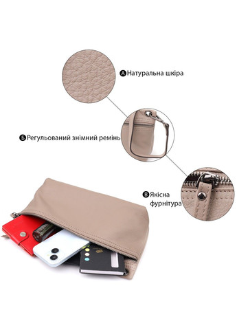 Стильная женская сумка на плечо из натуральной кожи 23005 Серый Vintage (357494938)