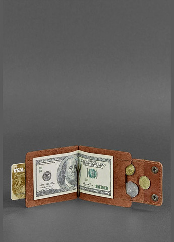 Чоловіче шкіряне портмоне світло-коричневе 10.0 затиск для грошей (A-026454) BlankNote (328444568)