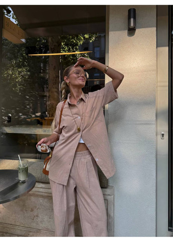 Жіночий літній костюм із натуральної тканини Україна (355803190)