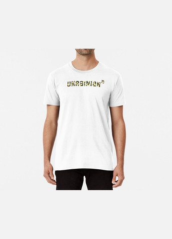 Біла чоловіча патріотична футболка з принтом ukrainian українець напис мілітарі Stedman