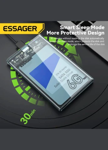 Жесткий диск (pp bag) Cosmos 2.5 inches SATA 3.0 SSD Hard Disk Enclosure Transparent (EYPS0XZ20-P) Essager (302801453)