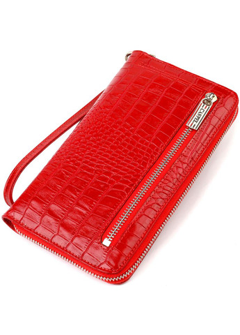 Функциональный клатч для женщин из натуральной кожи с тиснением под крокодила 21920 Canpellini (298566708)