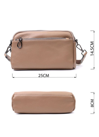 Жіноча стильна кроссбоді з натуральної шкіри бежева 22599 Vintage (329197047)