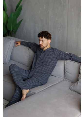 Піжама чоловіча в клітинку варена бавовна HOMELY графіт Handy Wear (324271025)