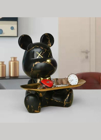 Ведмідь Ключниця-скарбничка 23см BE@RBRICK (Чорний мармур) No Brand (299871216)
