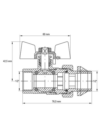 Кран з американкою 1/2" "антіпротечка" ( KR.227.W-Gi) білий (KR0190) KOER (321184652)