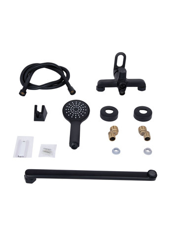 Смеситель для ванны Latwa с поворотным изливом (c душевым гарнитуром) (k35) LDLAT005BLA45420 Black LIDZ 005 (341326355)