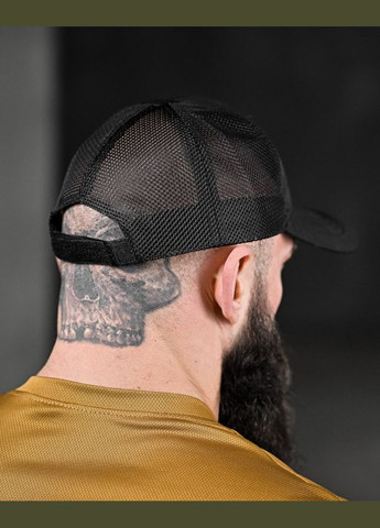 Тактична чоловіча кепка Каратель сітчаста чорна No Brand (340271821)