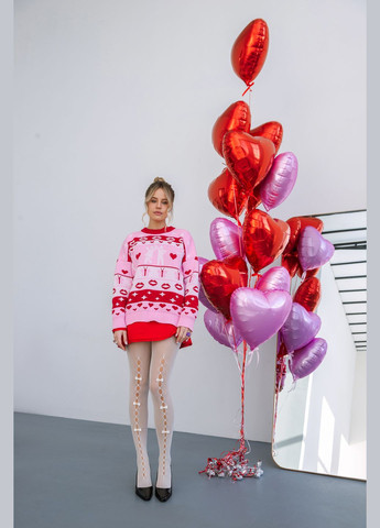 Розовый зимний свитер Romashka Історія кохання