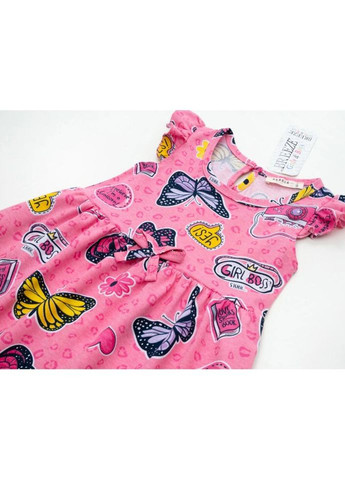 Комбінована сукня з метеликами (18692-128g-pink) Breeze (300624970)