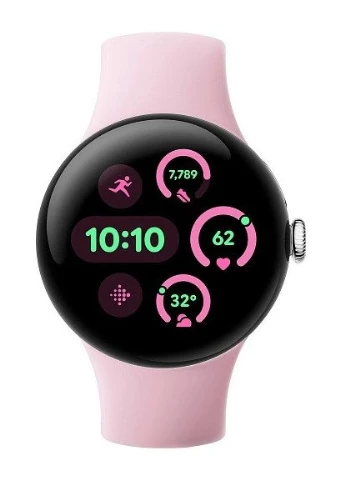 Smart Watch Watch 3 41mm Bluetooth / WiFi Polished Silver/Rose Quartz Band Global Google Pixel (362474549)