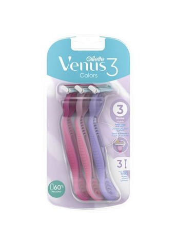 Бритва Venus 3 Colors 3 шт. (7702018018116) Gillette Venus 3 Colors 3 шт. (349822779)