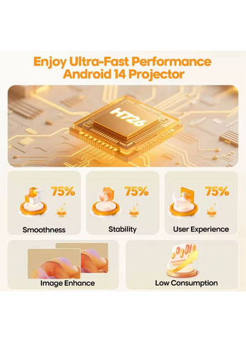 Смарт проектор HY 300 MAX з автофокусом android 14 400 ANSI Налаштований попередньо Magcubic HY300 MAX (367947821)