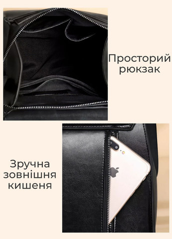 Рюкзак женский кожаный / классический городской вместительный рюкзак из натуральной кожи 9419 Черный 70987 OnePro (286420756)