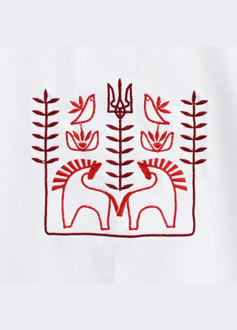 Чоловіча футболка з етно вишивкою Воля біла Ladan — 303727206