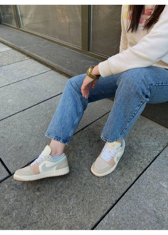 Бежевые демисезонные кроссовки мужские nike air jordan 1 low beige найк аир джордан No Brand