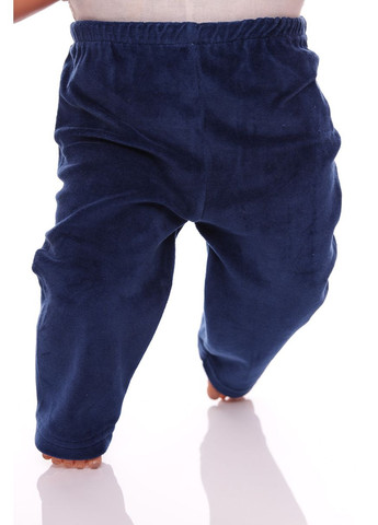 Синій зимній костюм з довгим рукавом для хлопчика велюровий з ведмедиками синій 74 см (26673) BABYKROHA