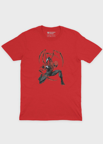 Красная демисезонная футболка для мальчика с принтом супергероя - человек-паук (ts001-1-sre-006-014-115-b) Modno