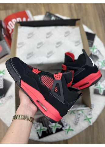 Красные летние кроссовки nike air jordan 4 сrimson red thunder найк аир джордан No Brand