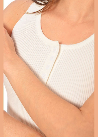 Майка жіноча трикотажна білого кольору Let's Shop — 322317199