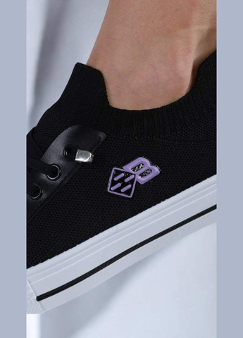 Жіночі мокасини Seven чорні кеди текстиль (335682600)