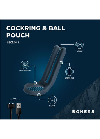 Ерекційне кільце Cockring & Ball Stimulator Boners (369953750)