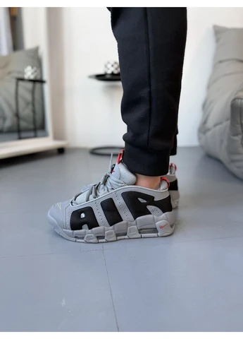Чорні літні кросівки nike air more uptempo low grey black найк аір мор уптемпо No Brand