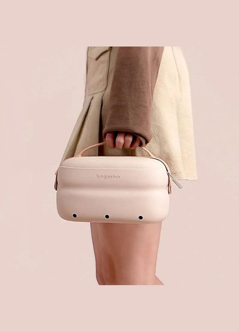 Сумочка силіконова 2в1 косметичка дорожня для аксесуарів у ванну кімнату і душ, водонепроникна, бежева No Brand (354829425)